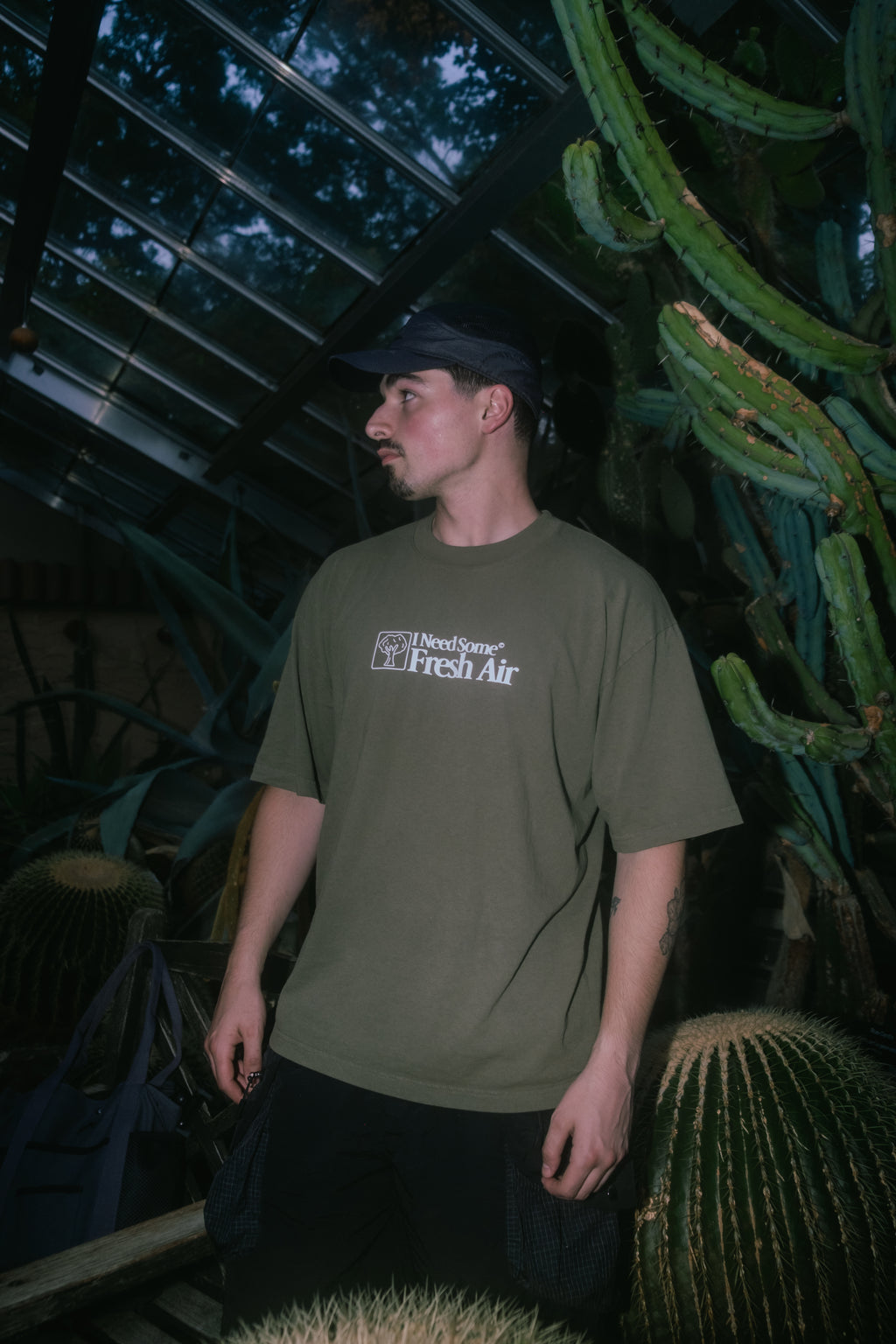 fresh air heavyweight tee [moss green]