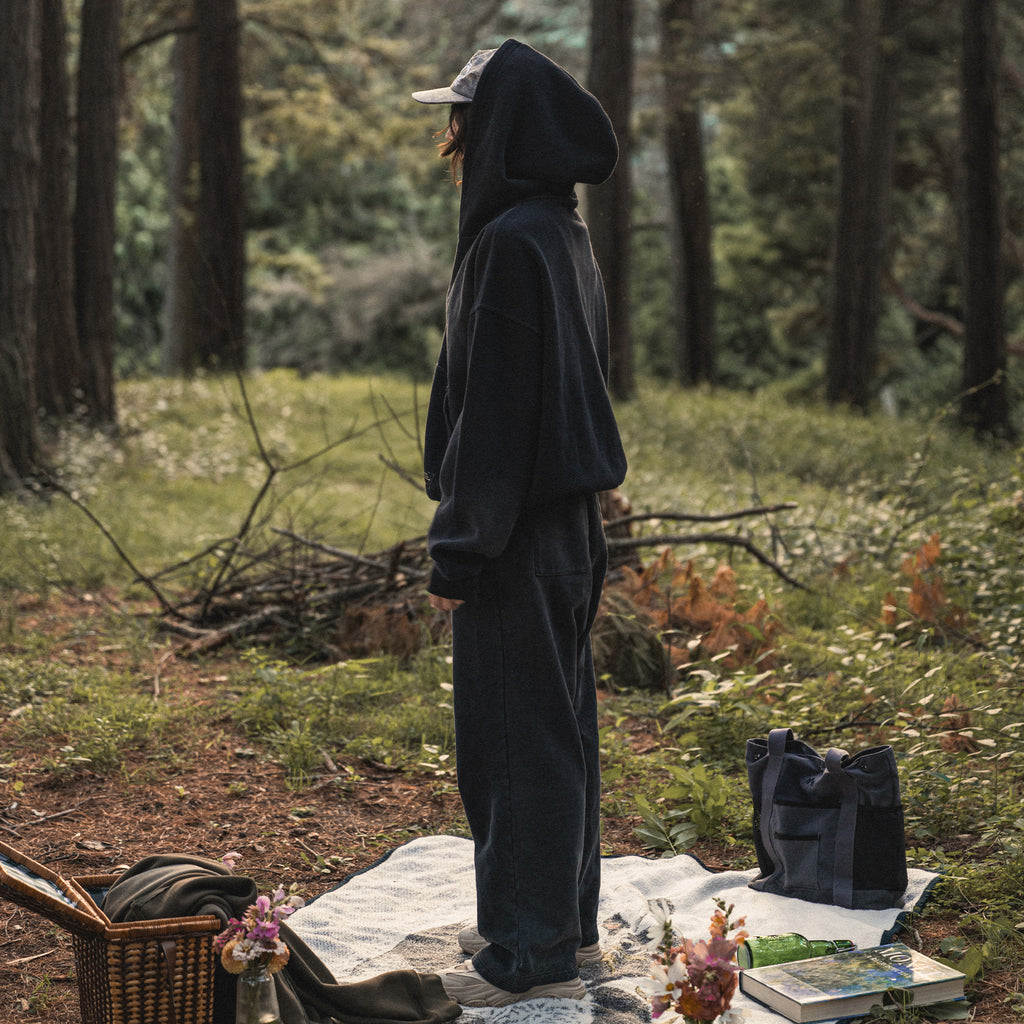 overtime waffle zip-up [obsidian]