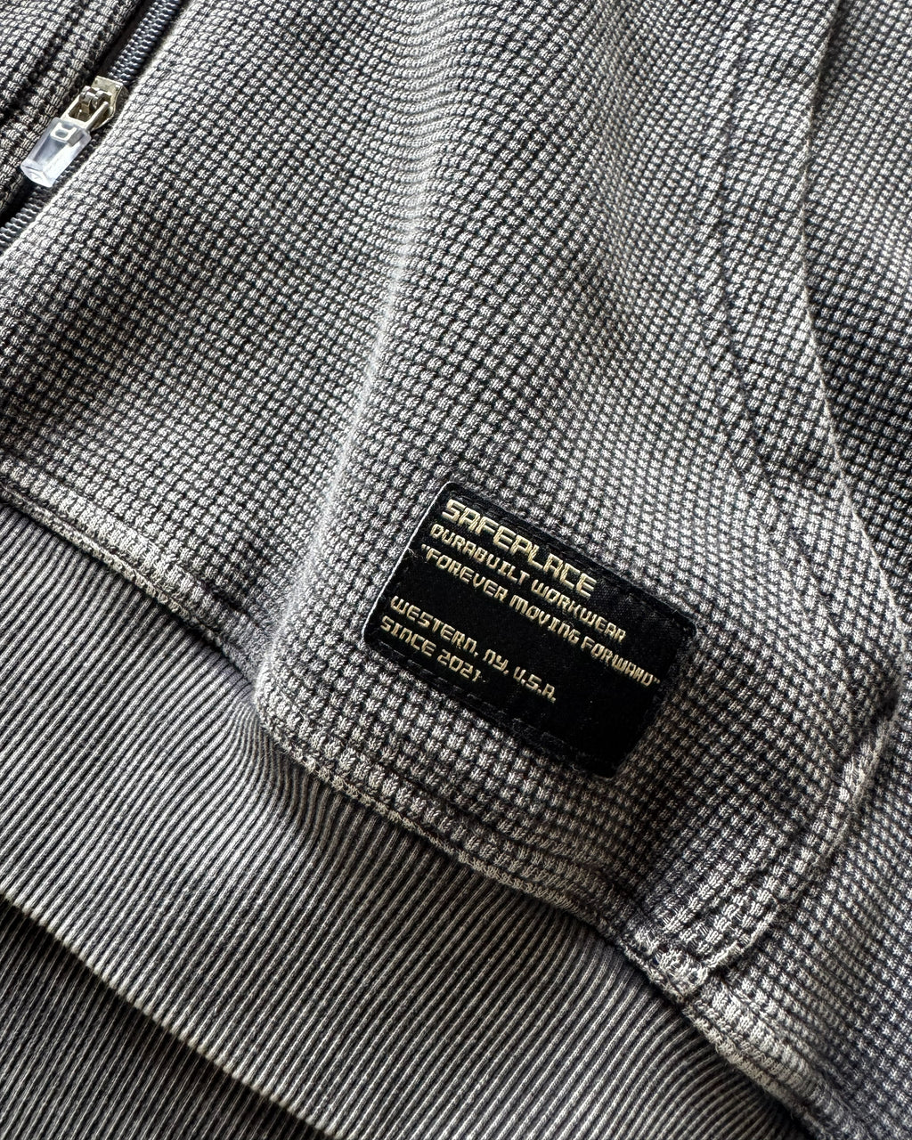 overtime waffle zip-up