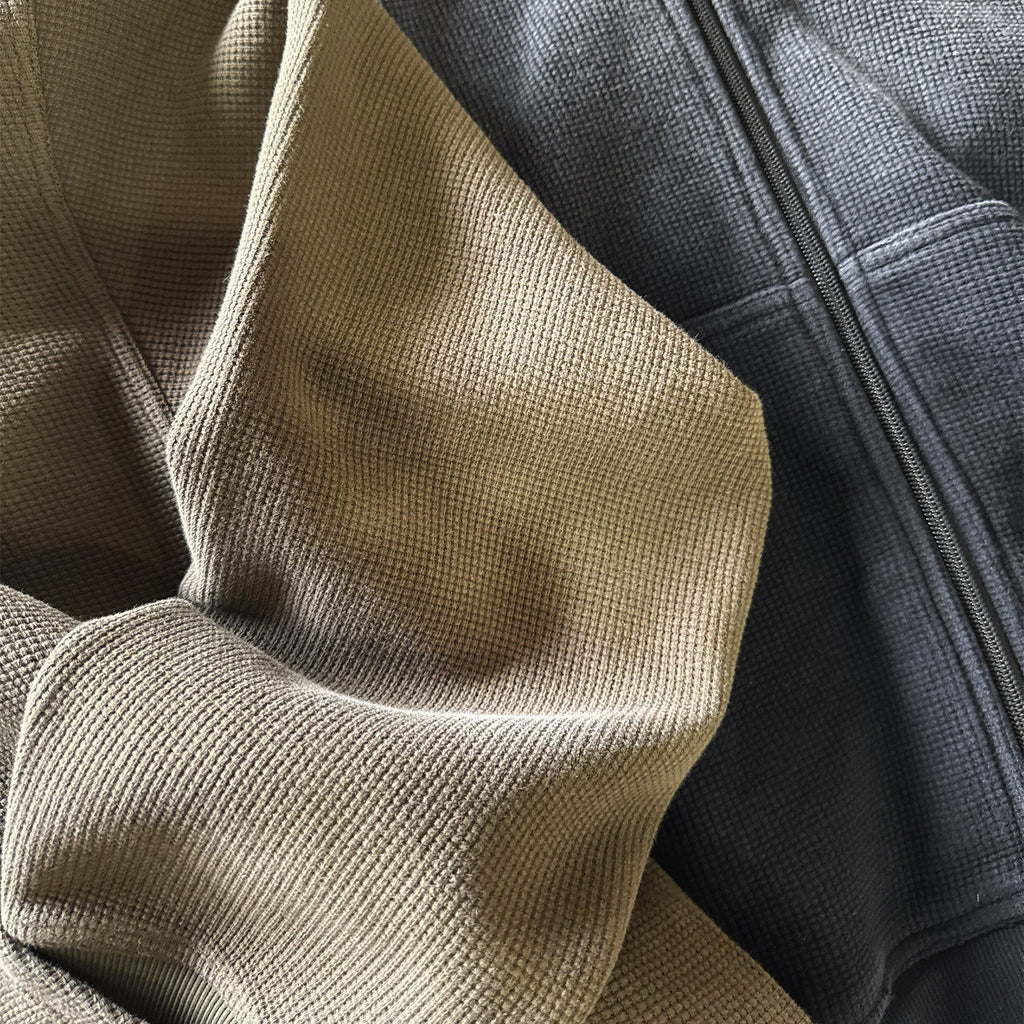 overtime waffle zip-up [green]