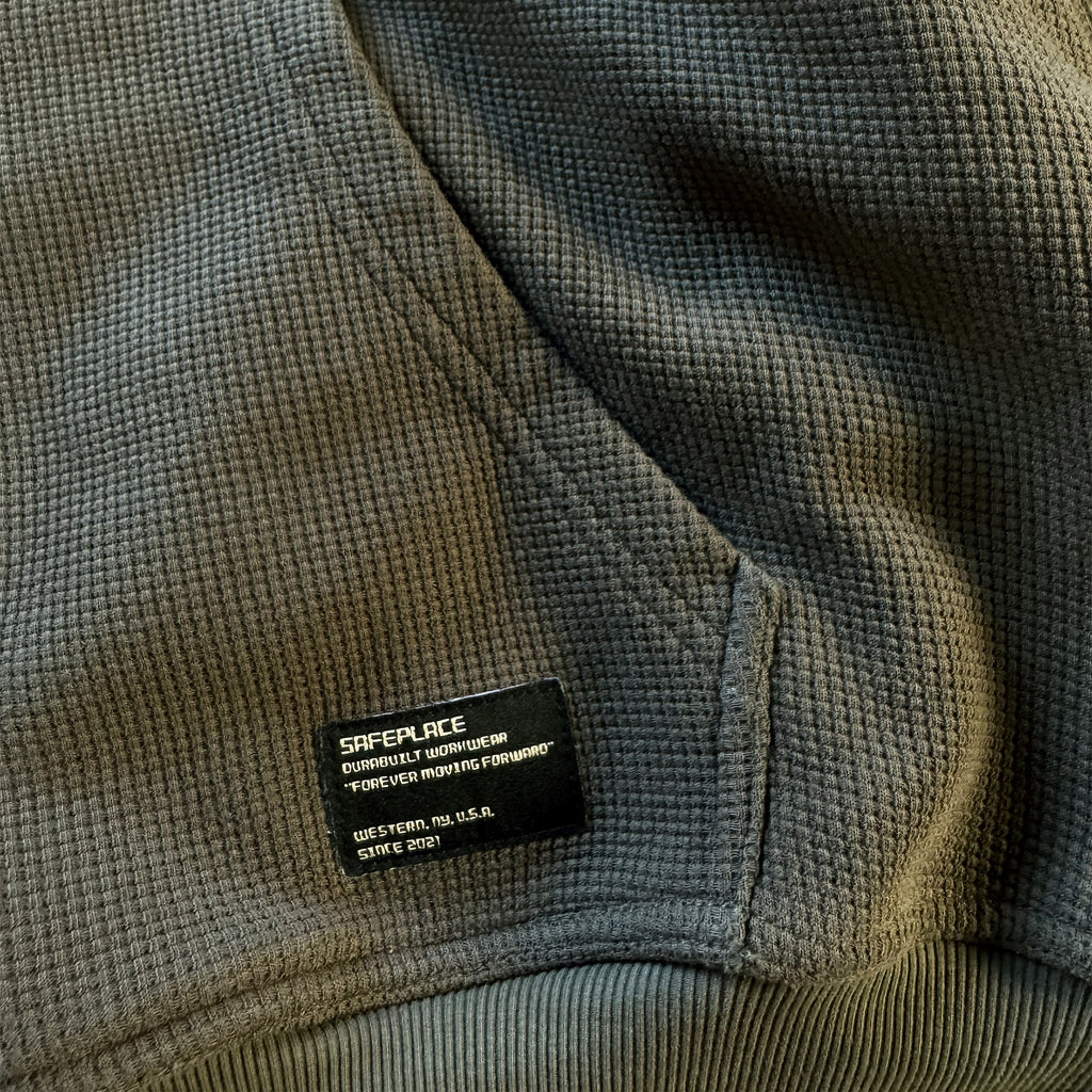 overtime waffle zip-up [green]