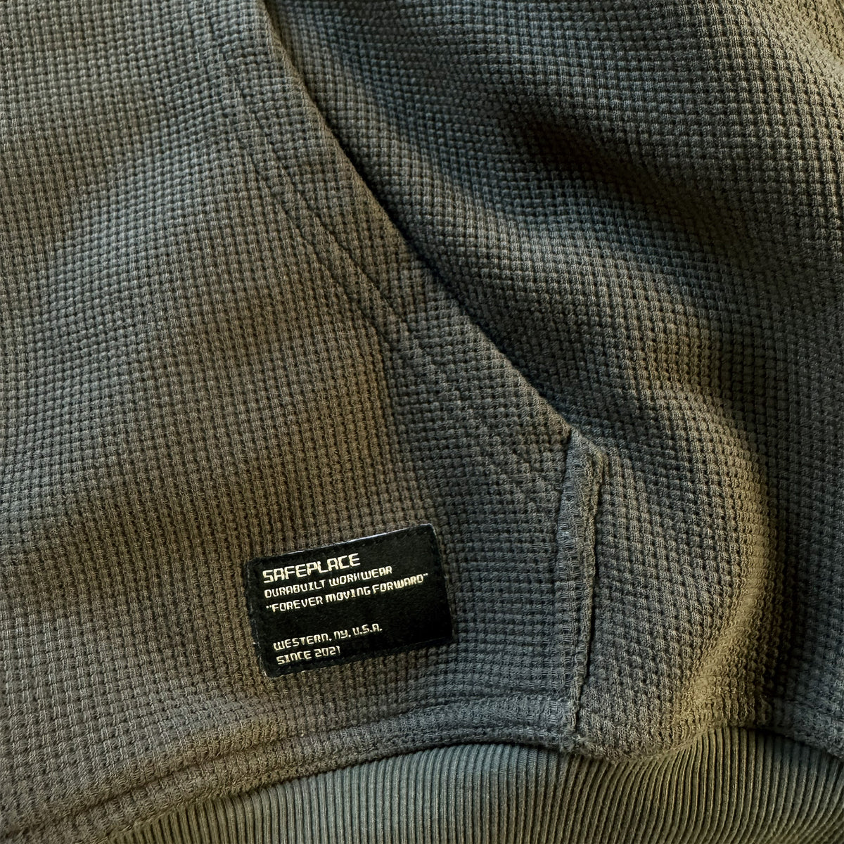 overtime waffle zip-up [green]