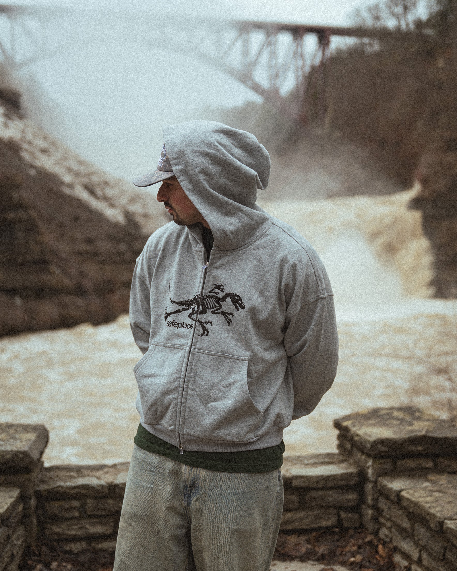 jurassic zip-up [heather grey]