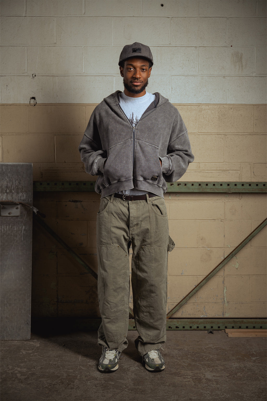 overtime waffle zip-up